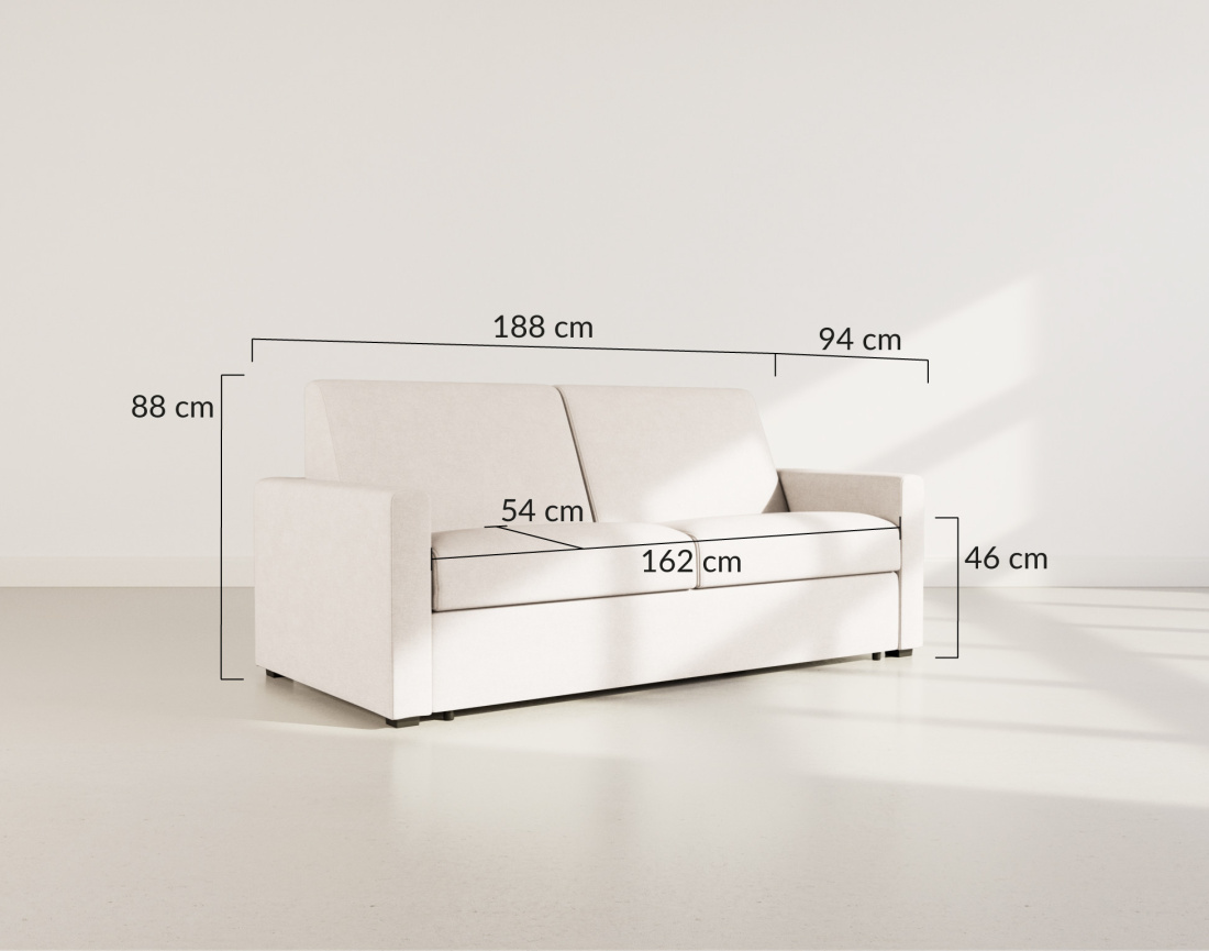 Canapé 3 places convertible express quotidien en tissu Julia