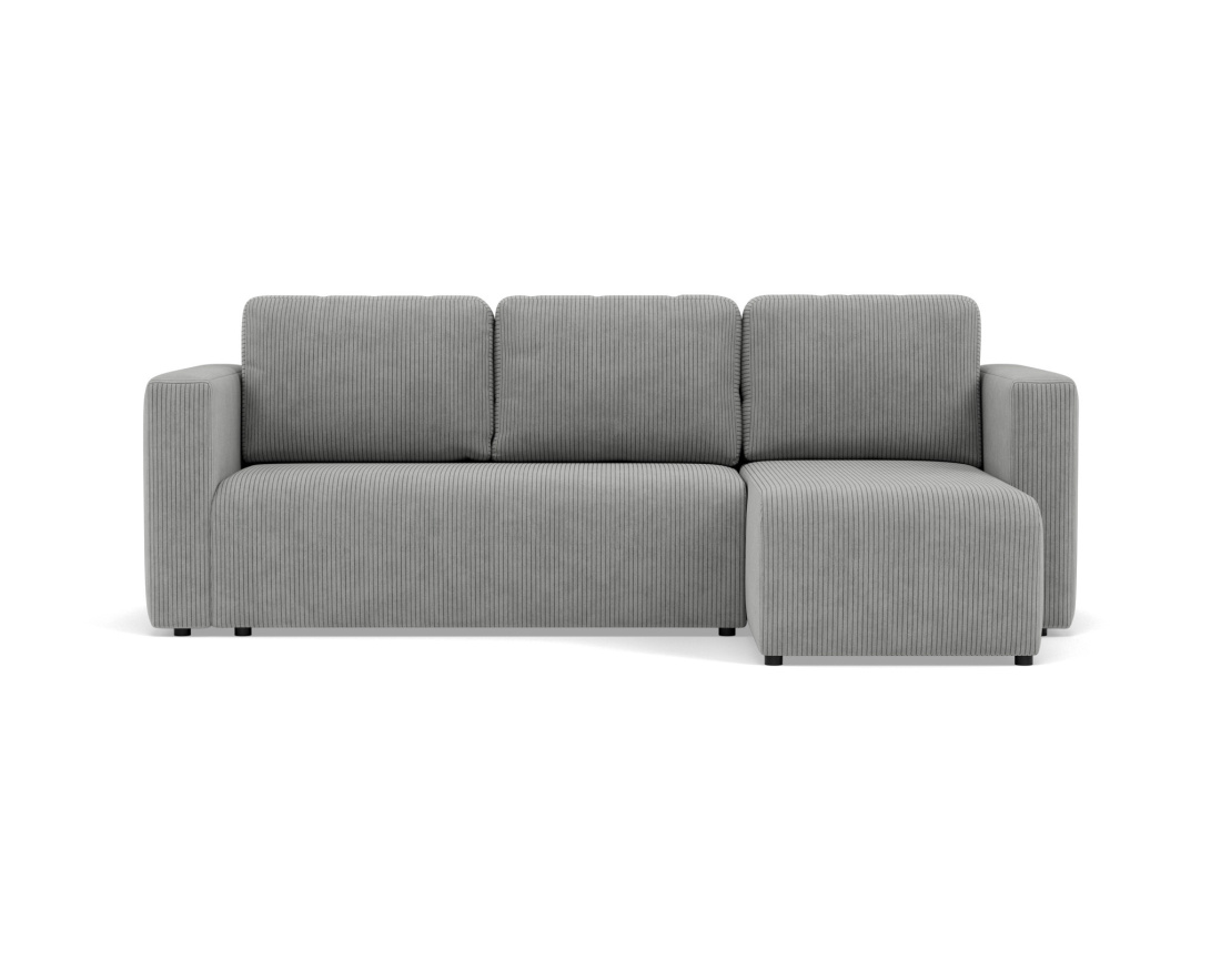 Canapé d'angle réversible 4 places convertible avec coffre en velours côtelé Canopy
