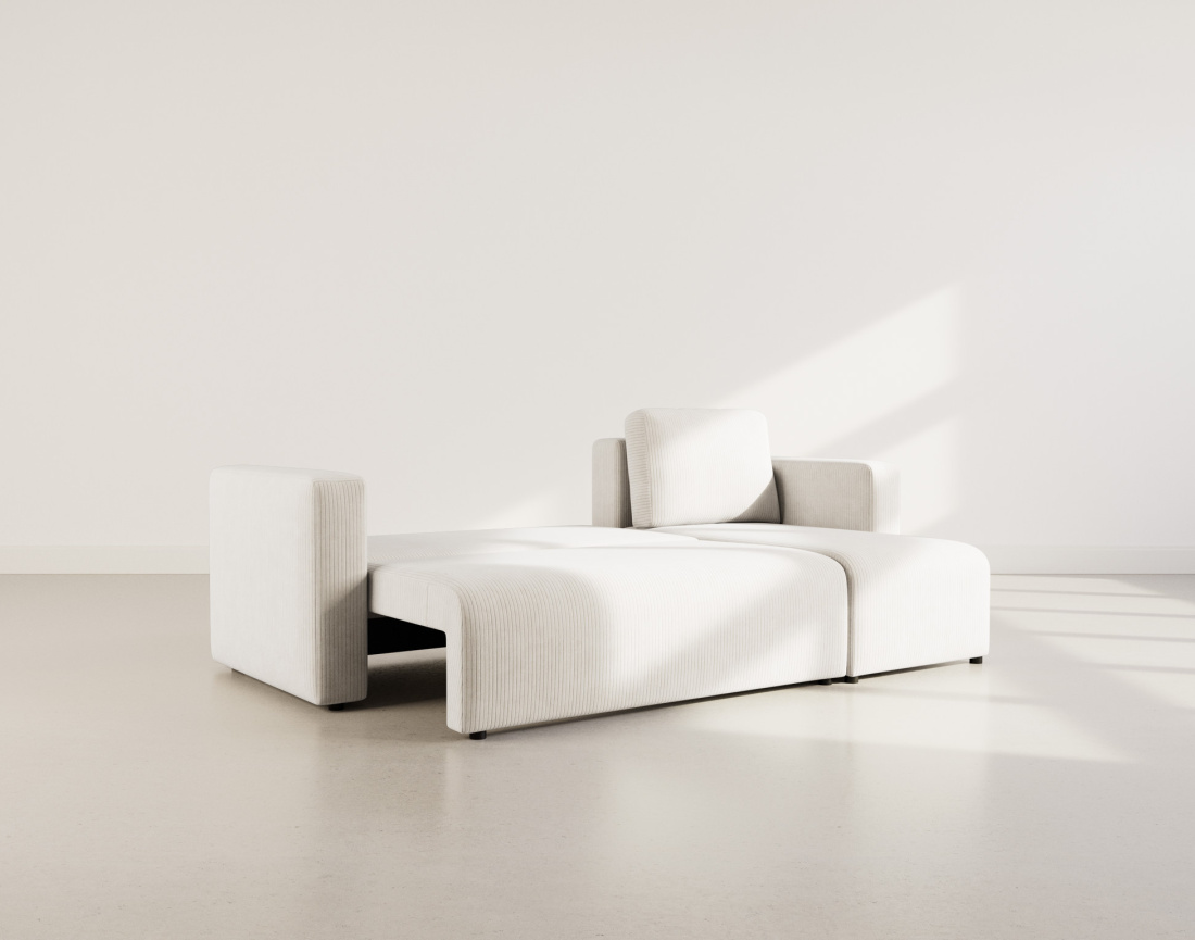 Canapé d'angle réversible 4 places convertible avec coffre en velours côtelé Canopy