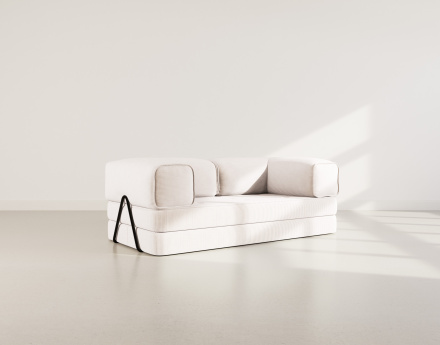 Canapé 3 places convertible en velours côtelé Poppy