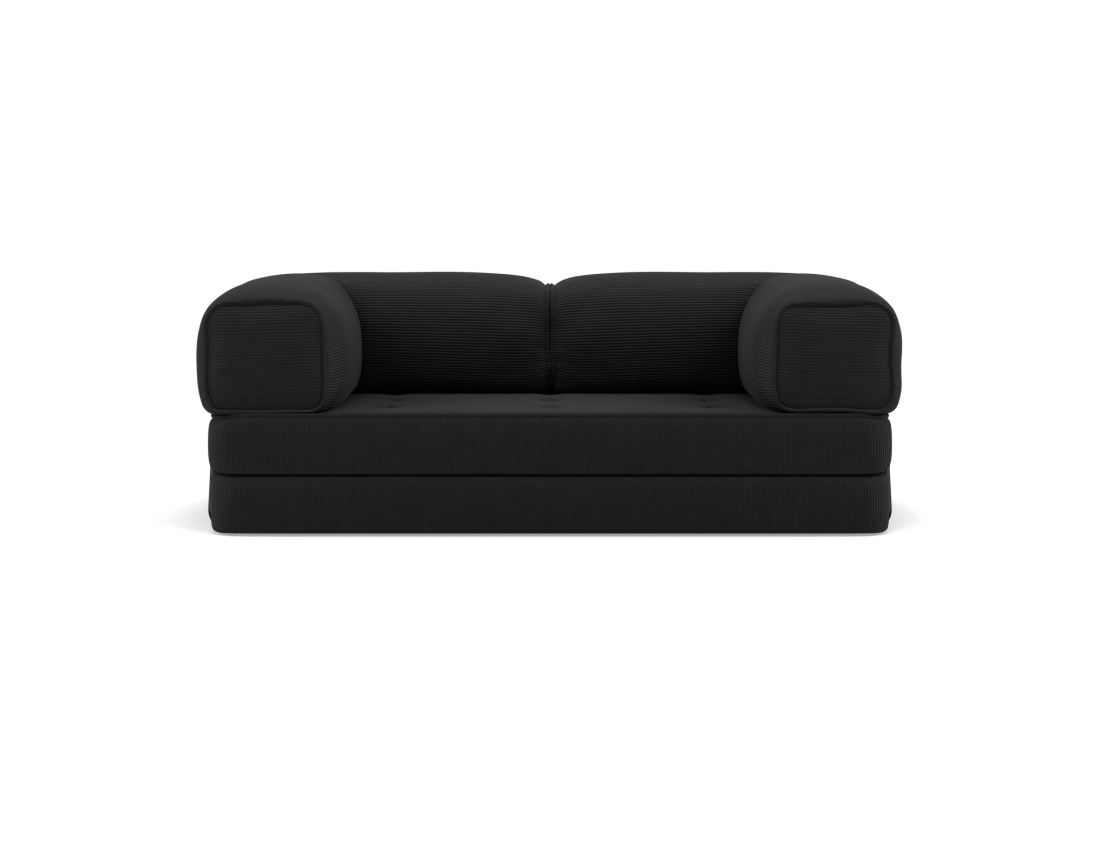 Canapé 3 places convertible en velours côtelé Poppy