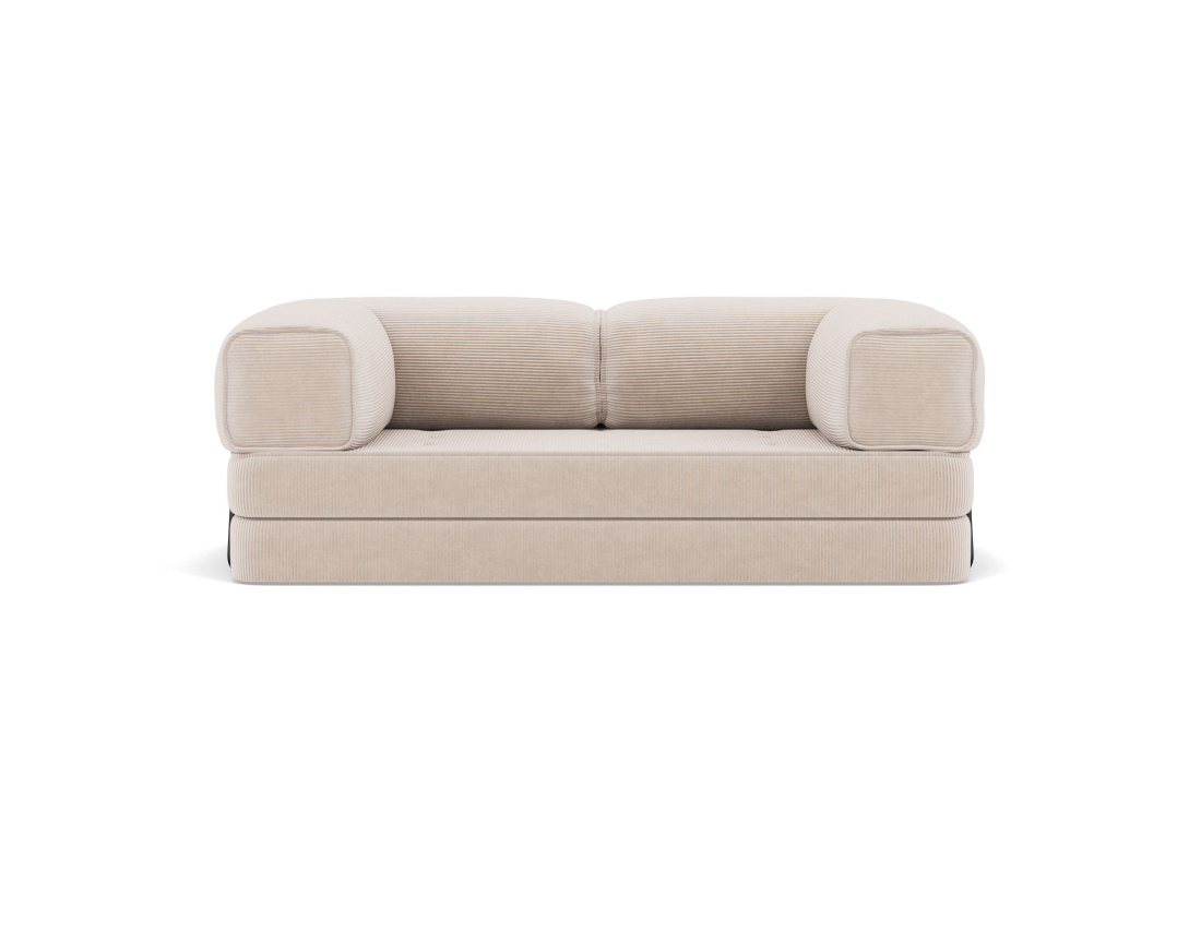 Canapé 3 places convertible en velours côtelé Poppy