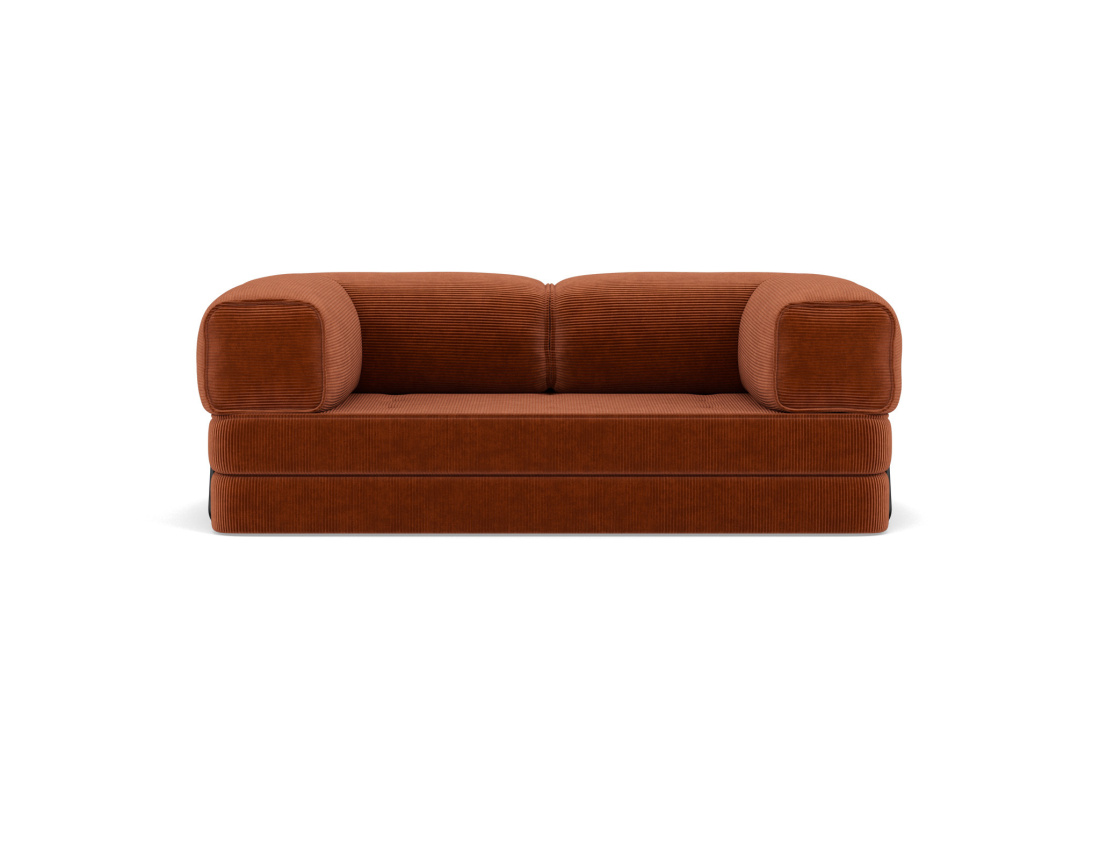 Canapé 3 places convertible en velours côtelé Poppy