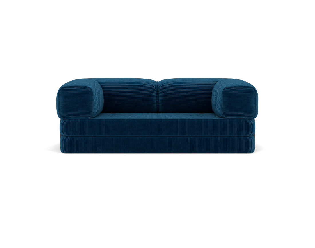 Canapé 3 places convertible en velours côtelé Poppy