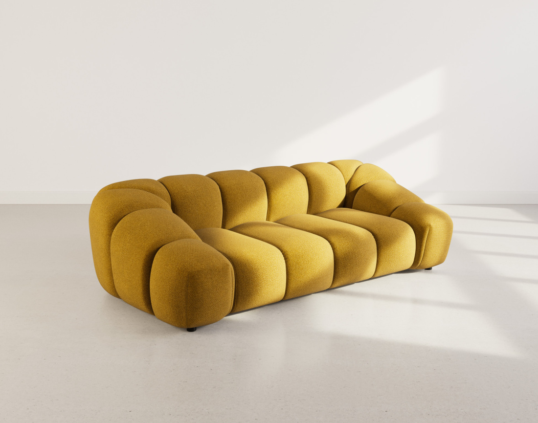 Canapé 3 places en velours texturé Ava