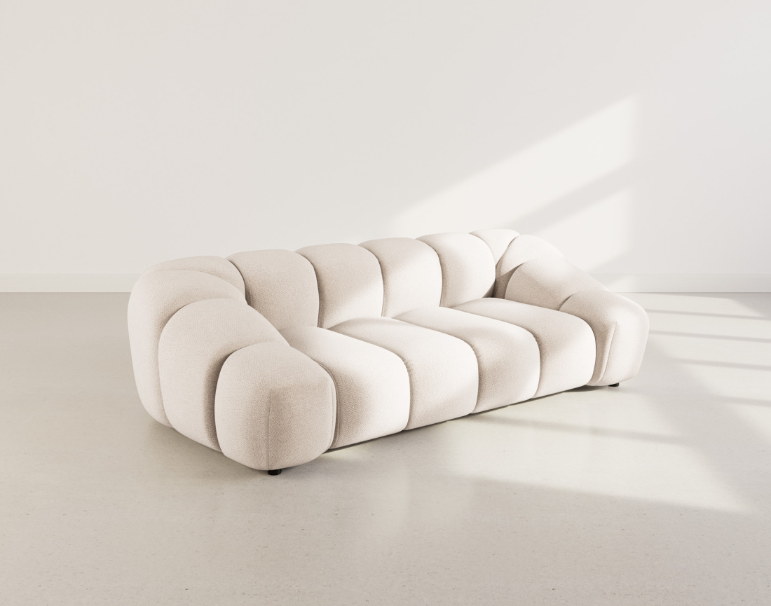 Canapé 3 places en velours texturé Ava