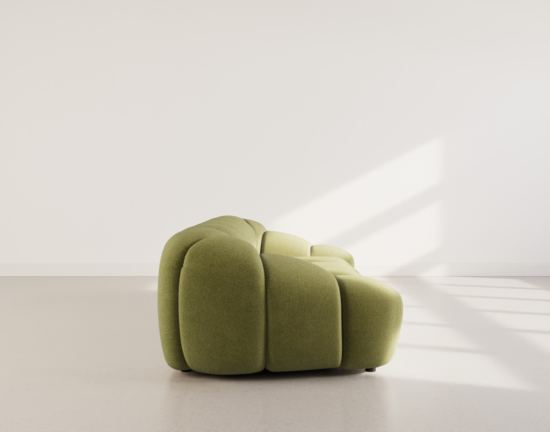 Canapé 3 places en velours texturé Ava