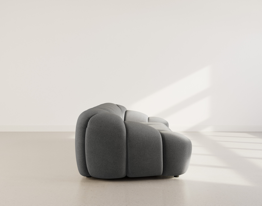 Canapé 3 places en velours texturé Ava