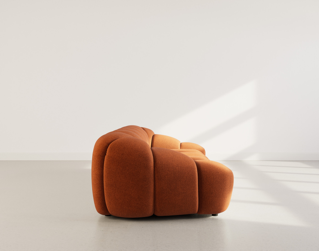 Canapé 3 places en velours texturé Ava