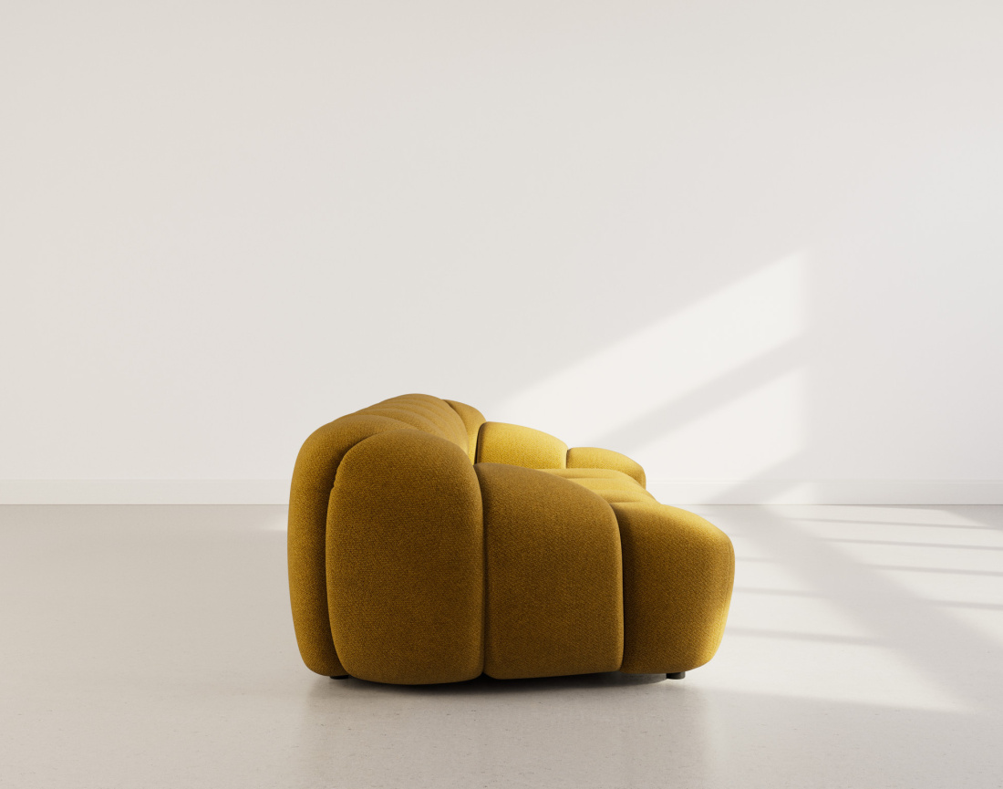 Canapé 3 places en velours texturé Ava