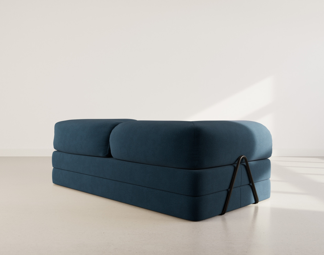 Canapé 3 places convertible en velours texturé Nebula