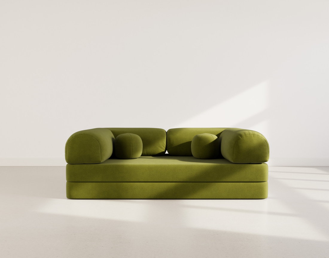 Canapé 3 places convertible en velours texturé Nebula