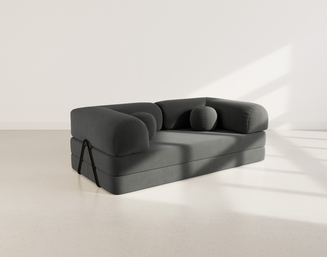 Canapé 3 places convertible en velours texturé Nebula