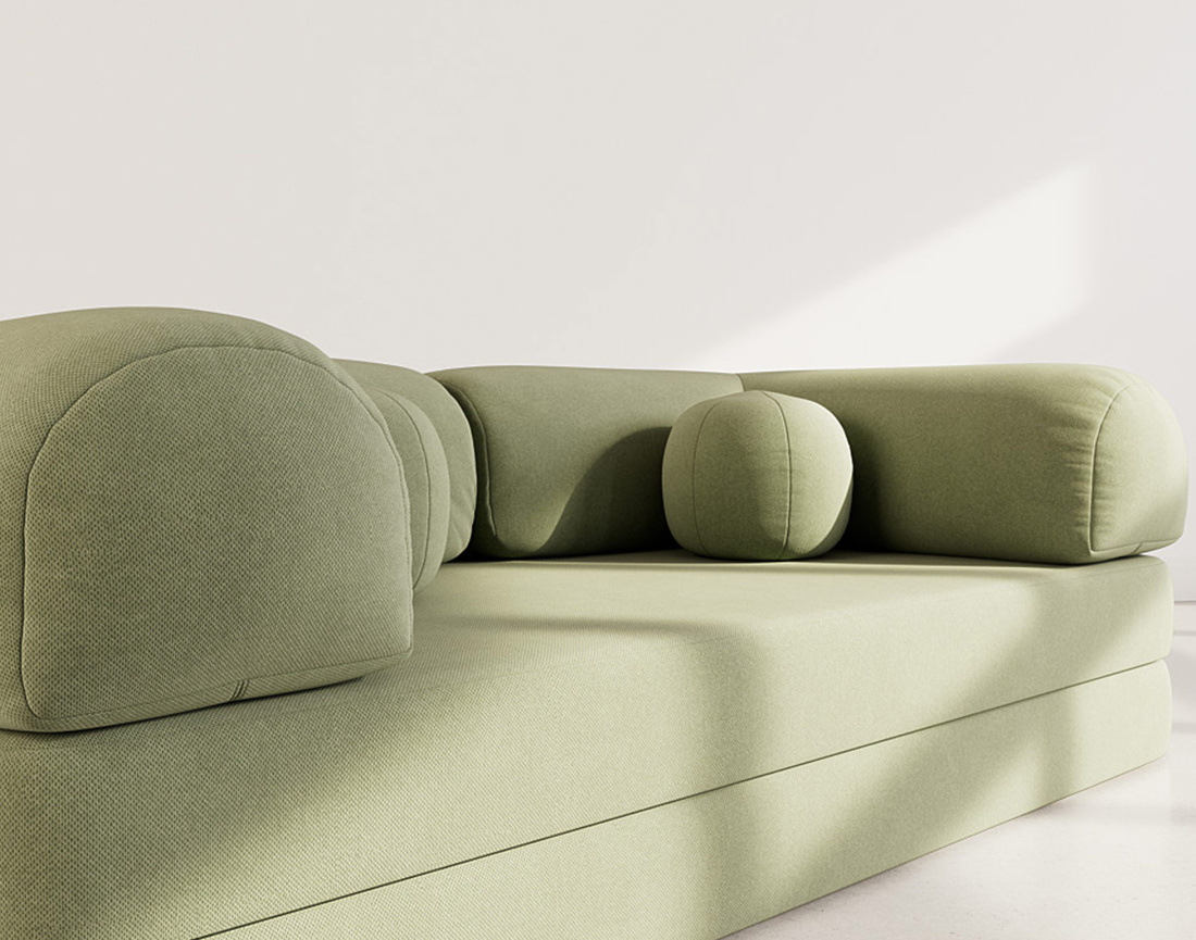 Canapé 3 places convertible en velours texturé Nebula