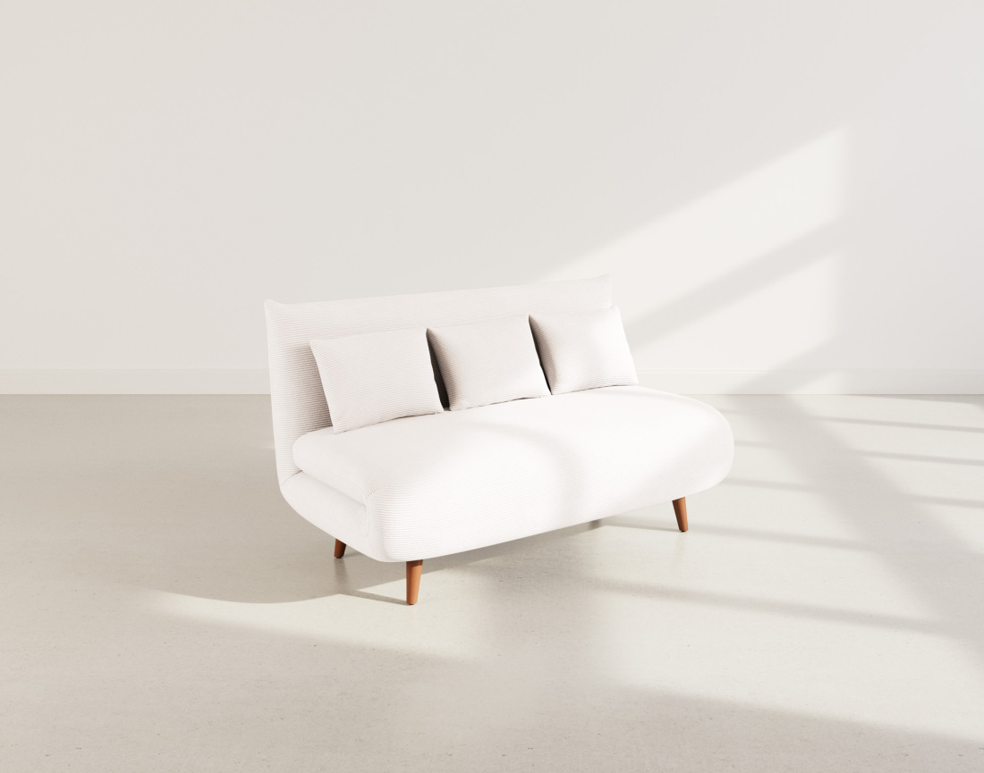 Banquette convertible clic-clac 2 places en velours côtelé Lumi