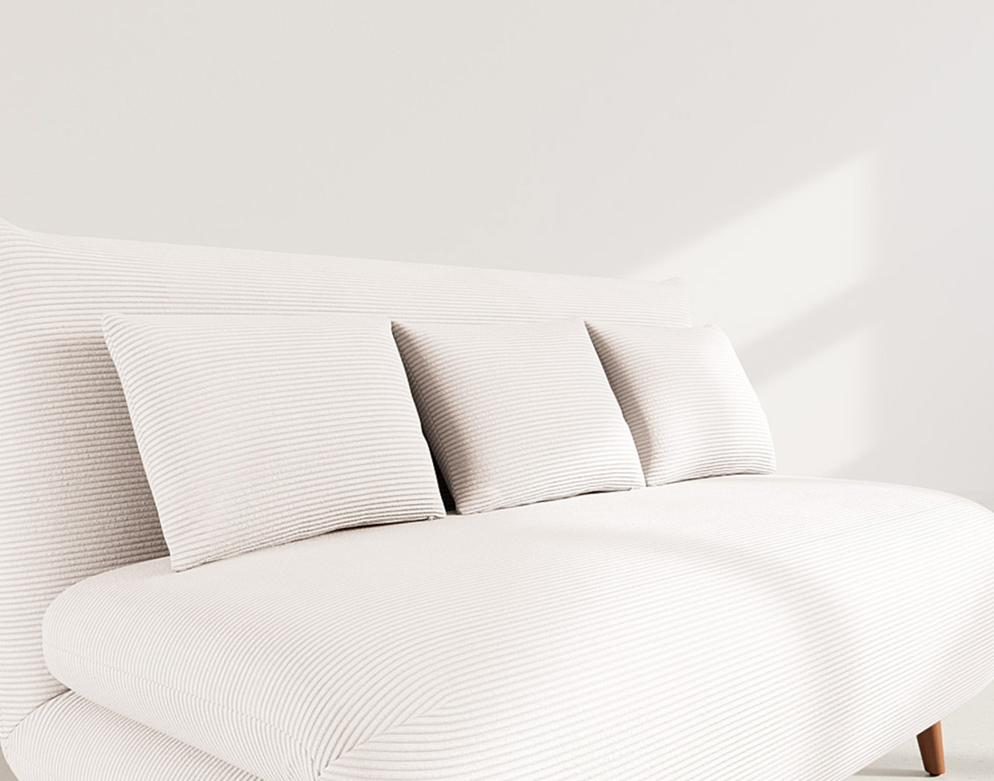 Banquette convertible clic-clac 2 places en velours côtelé Lumi