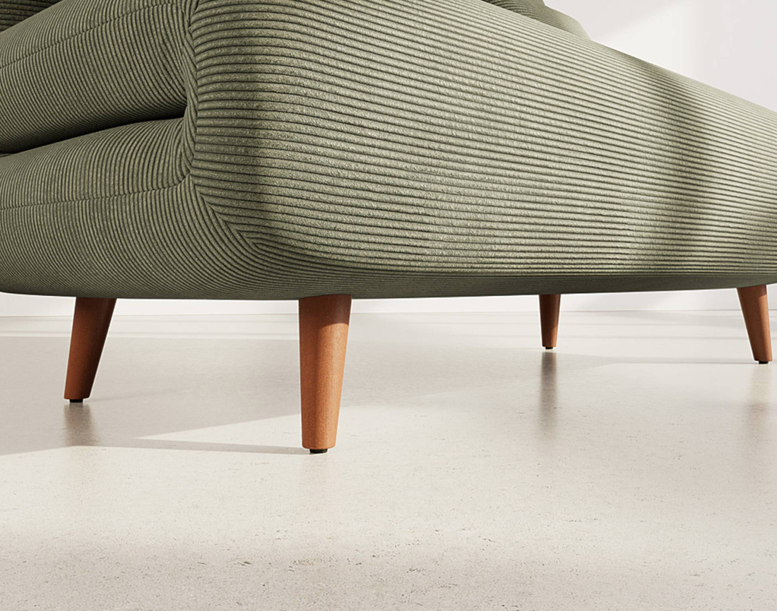 Banquette convertible clic-clac 2 places en velours côtelé Lumi