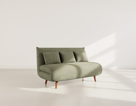 Banquette convertible clic-clac 2 places en velours côtelé Lumi