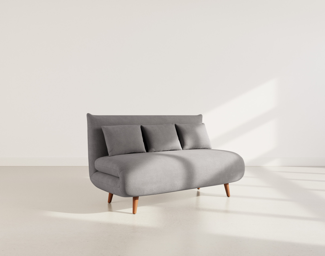 Banquette convertible clic-clac 2 places en velours côtelé Lumi