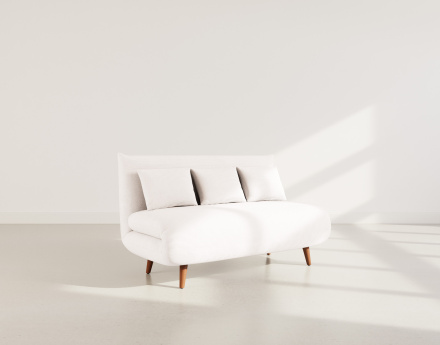 Banquette convertible clic-clac 2 places en velours côtelé Lumi