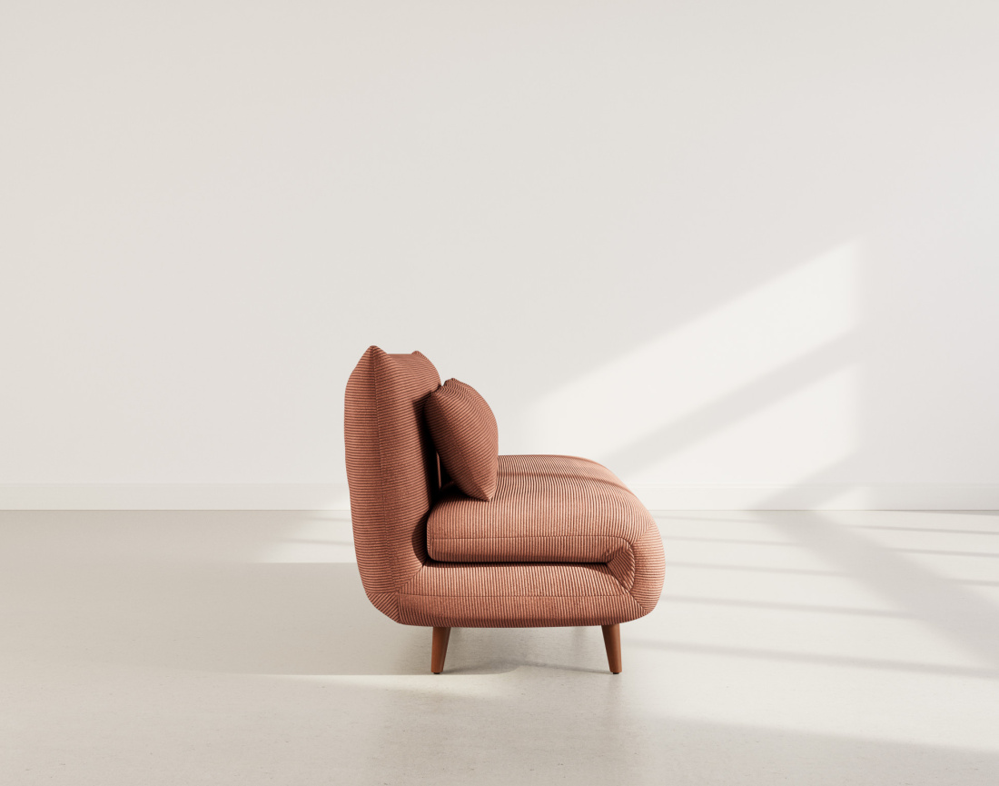 Banquette convertible clic-clac 2 places en velours côtelé Lumi