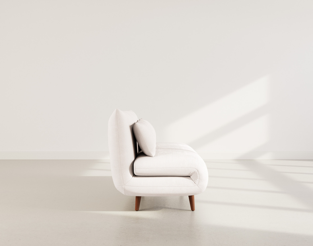 Banquette convertible clic-clac 2 places en velours côtelé Lumi