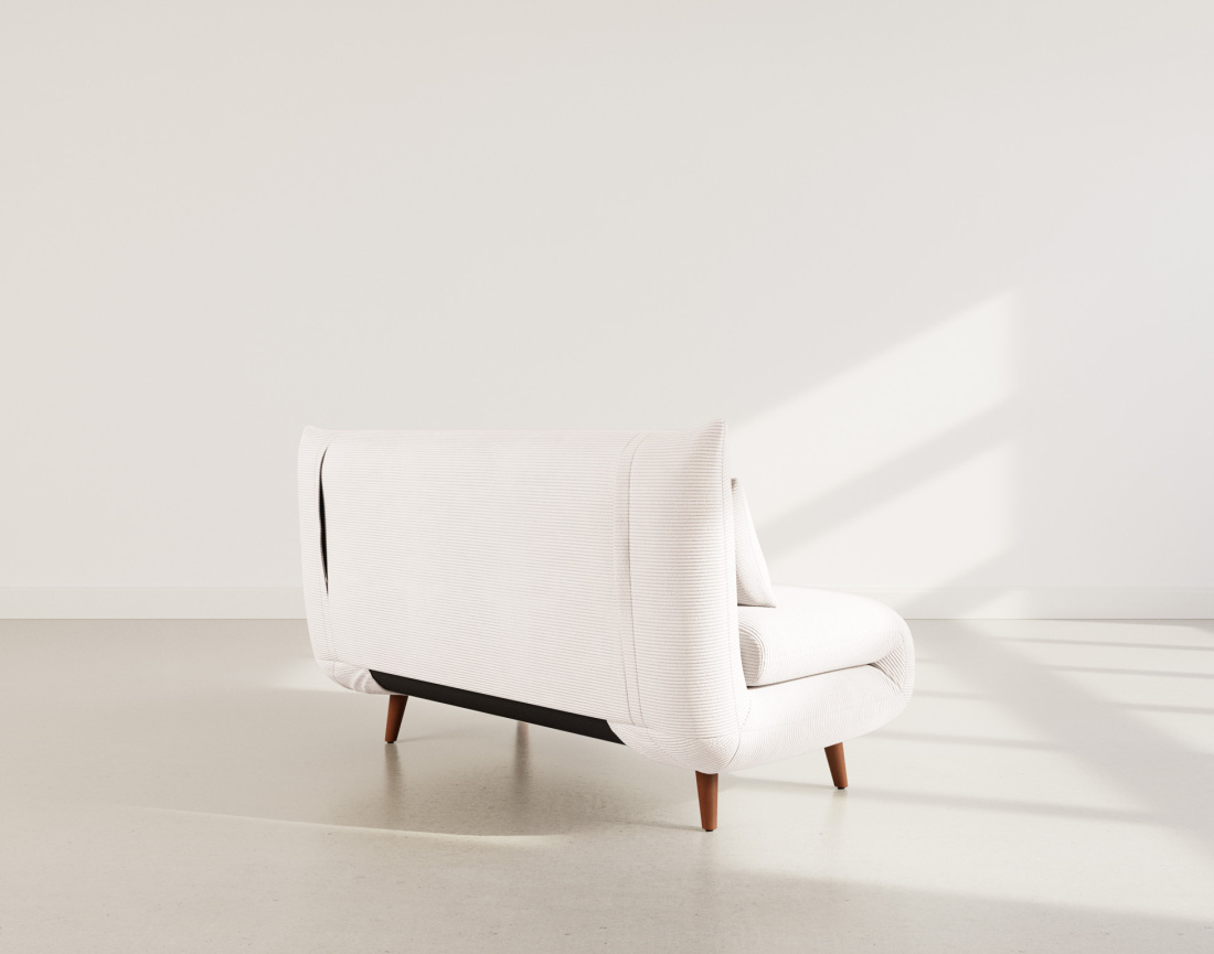 Banquette convertible clic-clac 2 places en velours côtelé Lumi