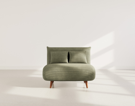 Banquette convertible clic-clac 1 place en velours côtelé Lumi