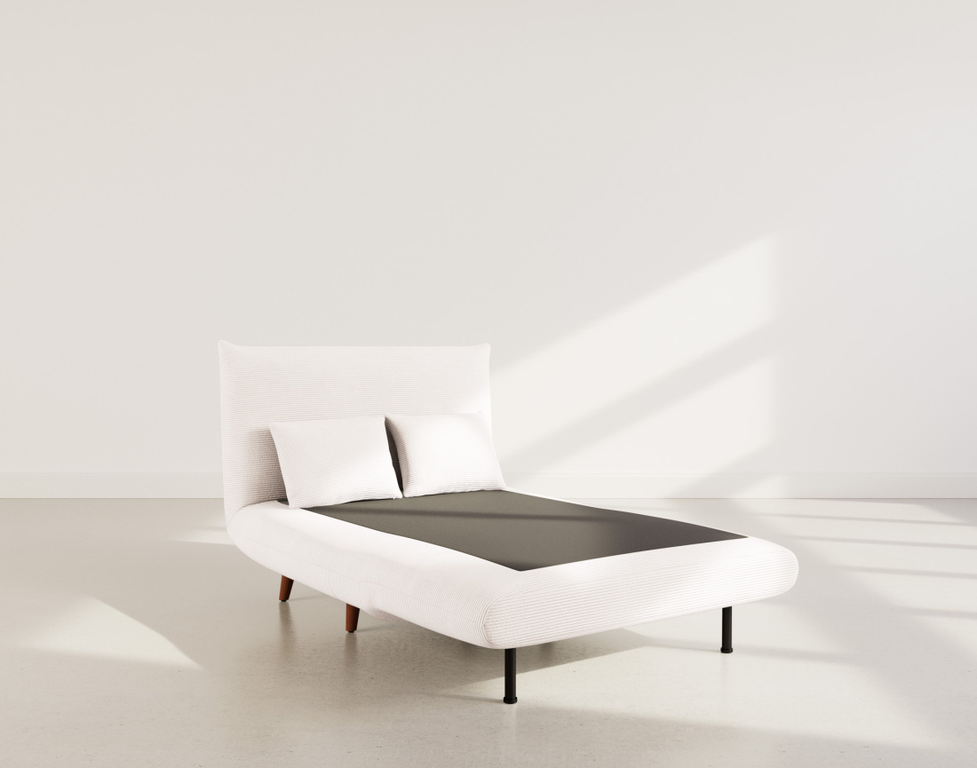 Banquette convertible clic-clac 1 place en velours côtelé Lumi