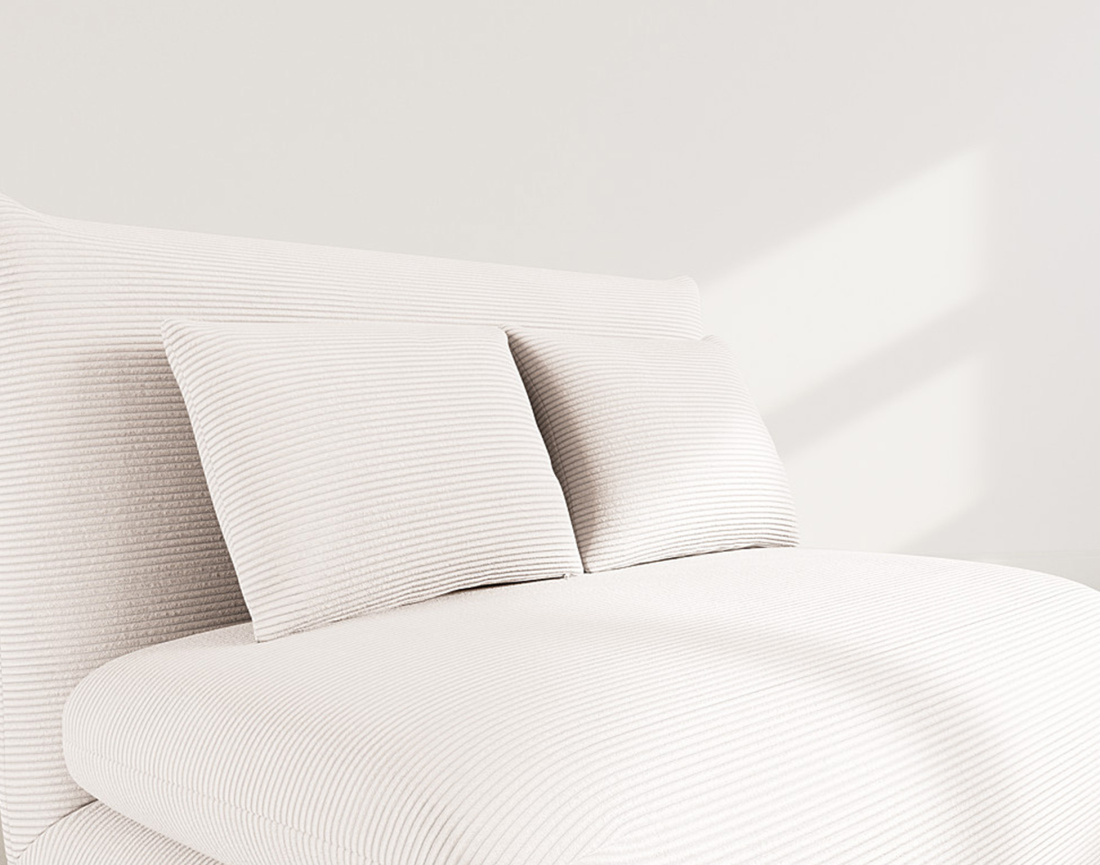 Banquette convertible clic-clac 1 place en velours côtelé Lumi