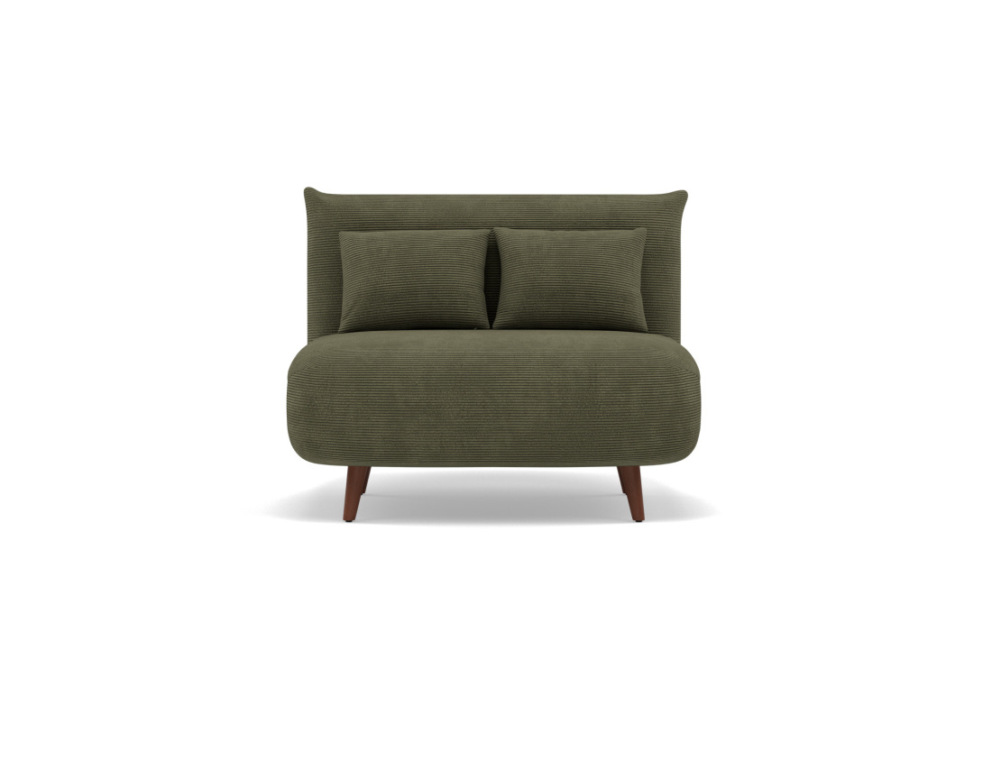 Banquette convertible clic-clac 1 place en velours côtelé Lumi