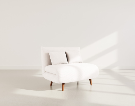 Banquette convertible clic-clac 1 place en velours côtelé Lumi