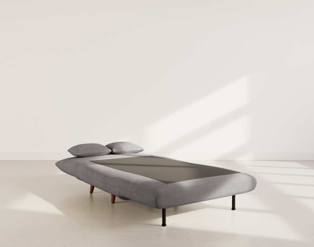 Banquette convertible clic-clac 1 place en velours côtelé Lumi