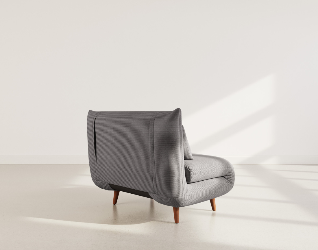 Banquette convertible clic-clac 1 place en velours côtelé Lumi