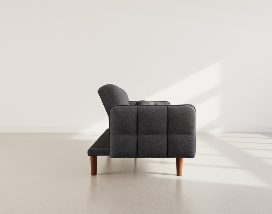 Canapé convertible clic-clac 2 places en tissu texturé Adam