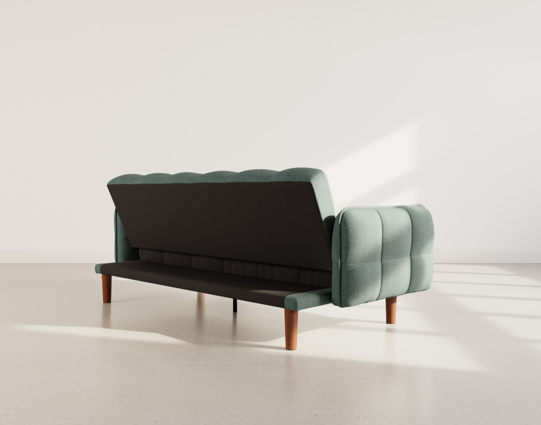 Canapé convertible clic-clac 2 places en tissu texturé Adam