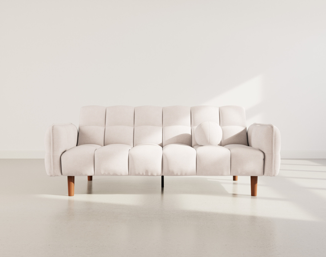 Canapé convertible clic-clac 2 places en tissu texturé Adam