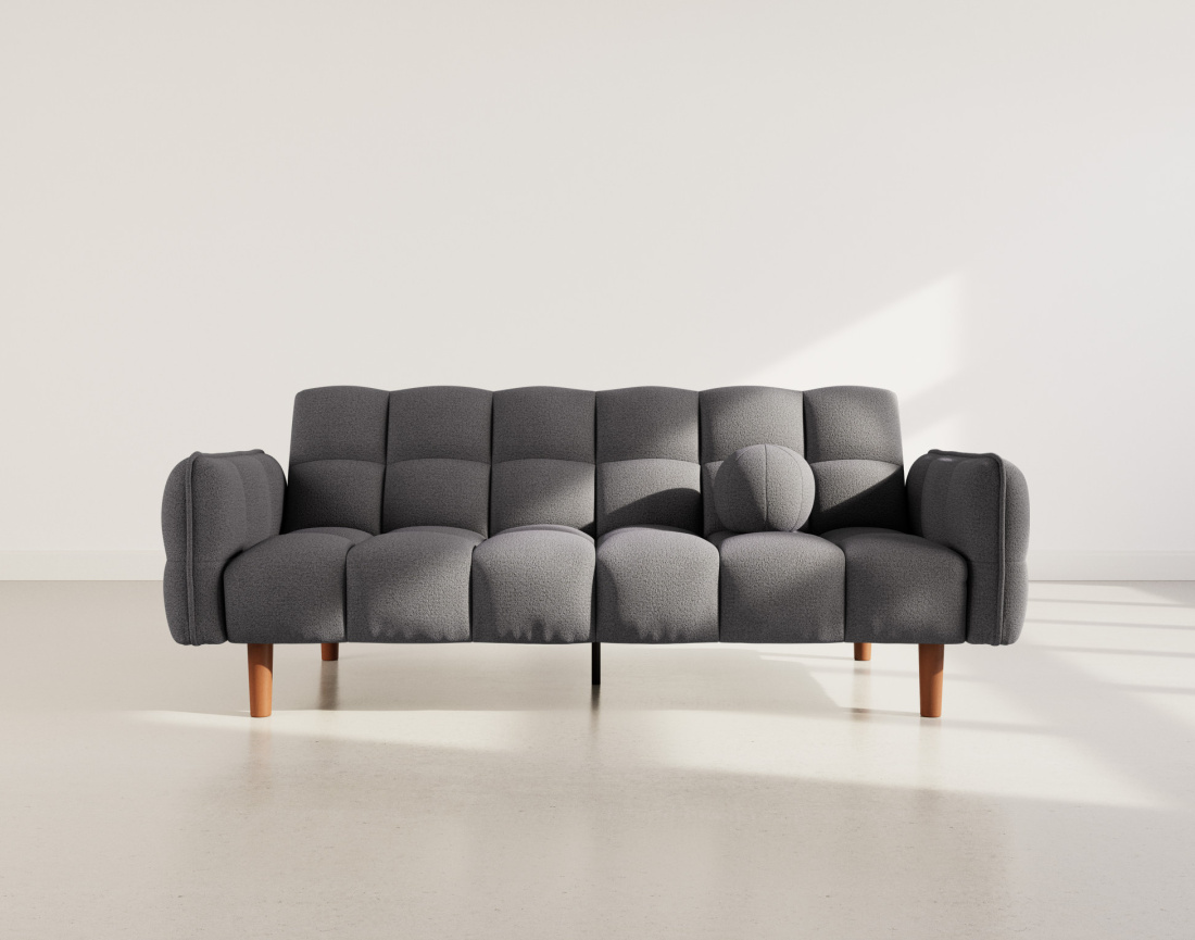 Canapé convertible clic-clac 2 places en tissu texturé Adam