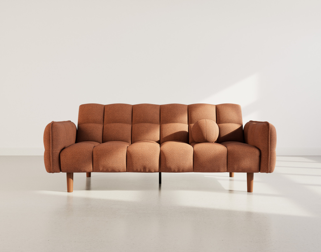 Canapé convertible clic-clac 2 places en tissu texturé Adam