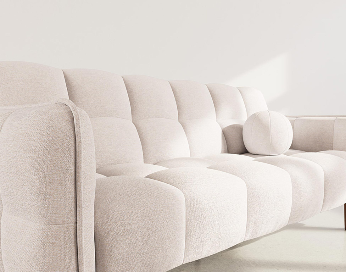 Canapé convertible clic-clac 2 places en tissu texturé Adam