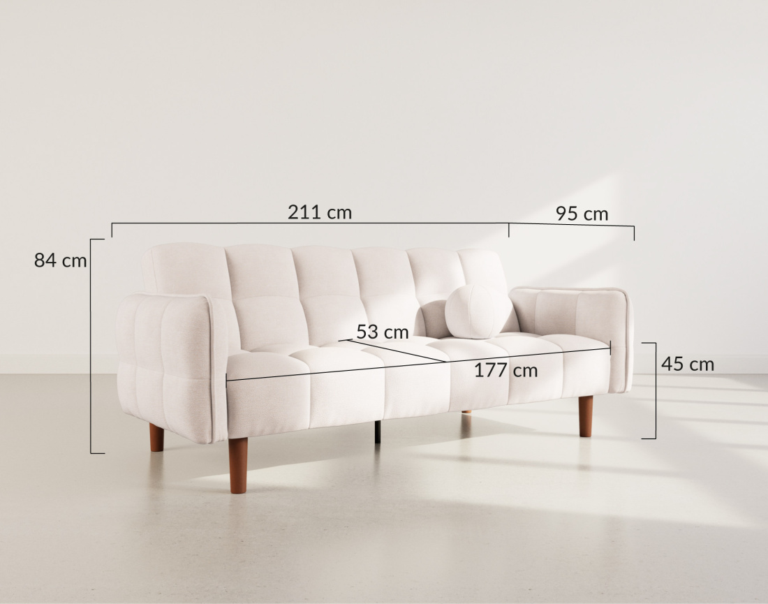 Canapé convertible clic-clac 2 places en tissu texturé Adam