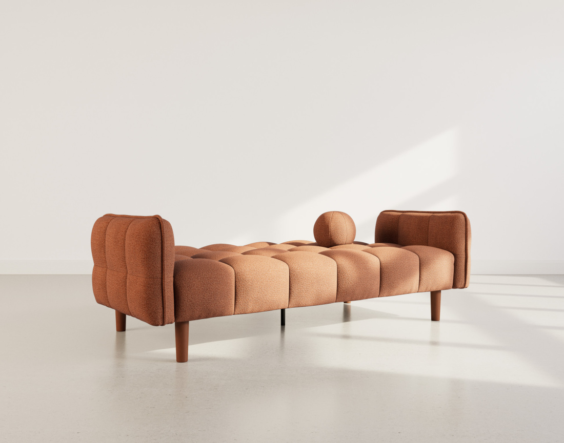 Canapé convertible clic-clac 2 places en tissu texturé Adam