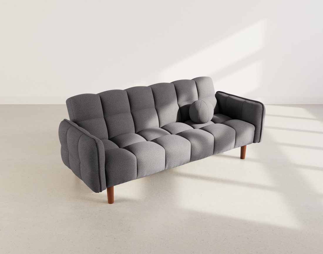 Canapé convertible clic-clac 2 places en tissu texturé Adam