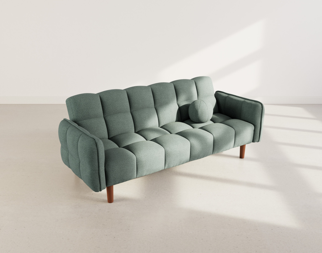 Canapé convertible clic-clac 2 places en tissu texturé Adam