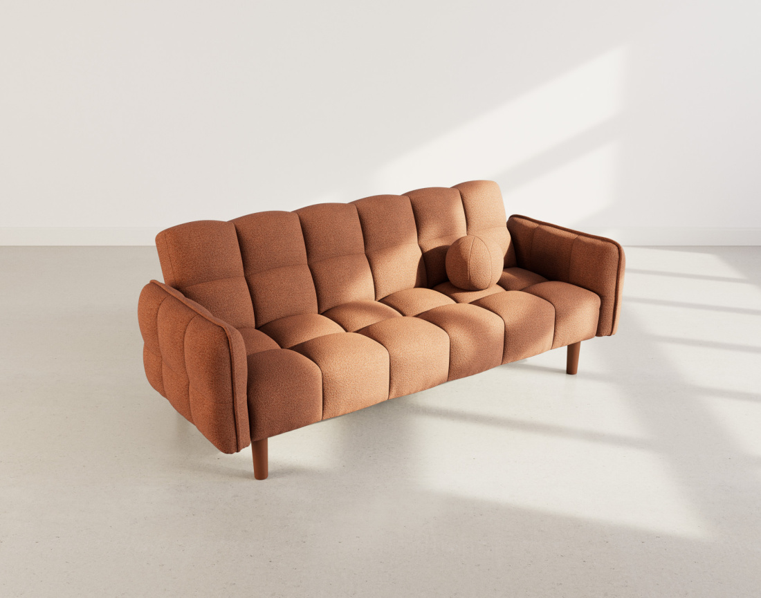 Canapé convertible clic-clac 2 places en tissu texturé Adam