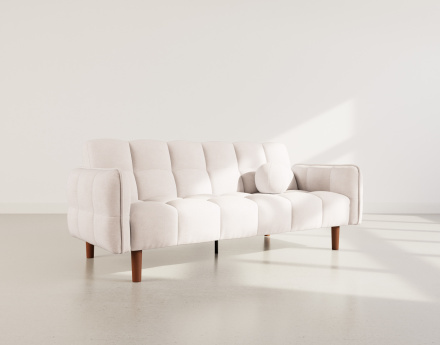 Canapé convertible clic-clac 2 places en tissu texturé Adam