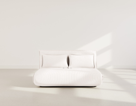 Banquette 2 places convertible clic-clac en velours côtelé Candice