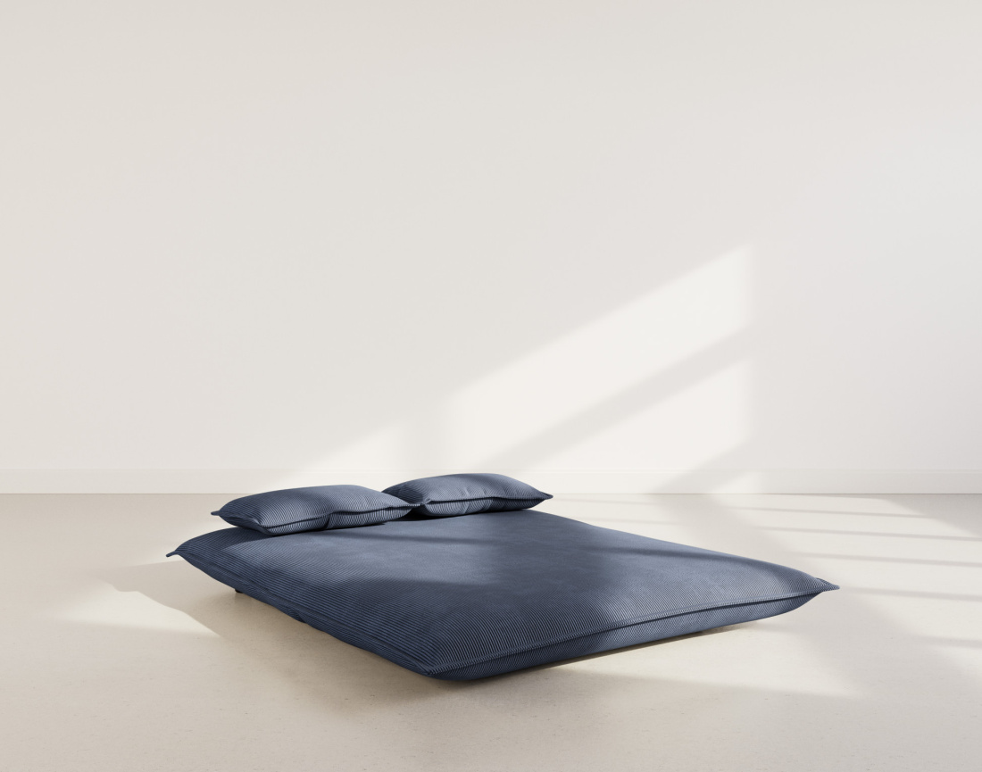 Banquette 2 places convertible clic-clac en velours côtelé Candice