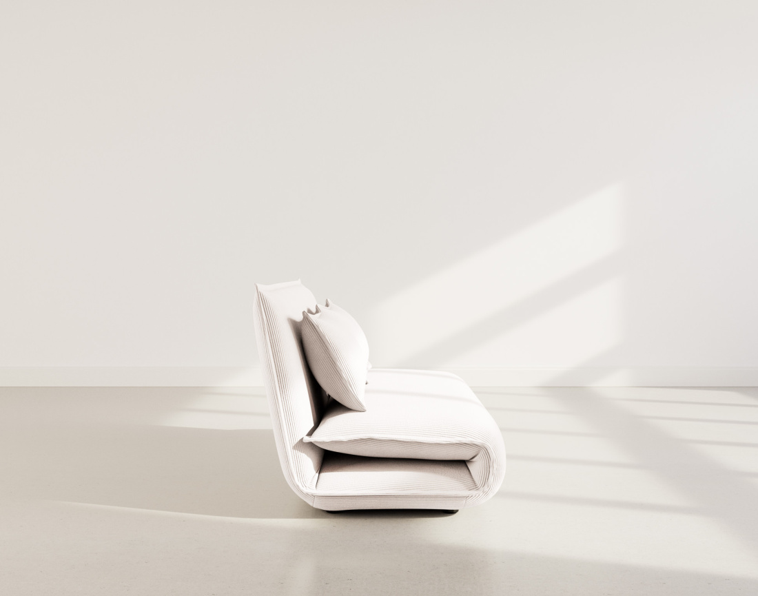 Banquette 2 places convertible clic-clac en velours côtelé Candice