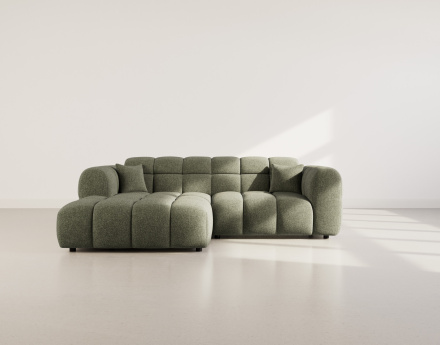Canapé d'angle gauche 4 places en tissu texturé Mini Ray